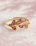 The Olive Branch Ring - Pink Sapphires